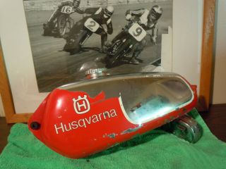 Vintage Husqvarna Gas Tank Chrome Steel Cafe Racer Scrambler Husky Mag Ahmra
