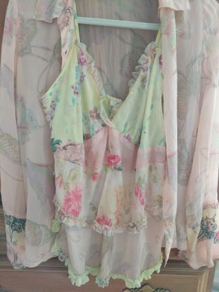 Vintage Rare Johnny Was Bell Sleeve Blouse & Camisole Set 