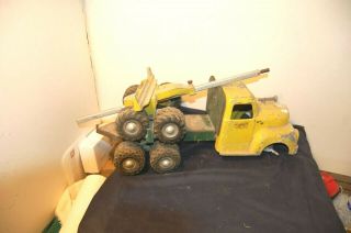 Vintage Rare All American Toy Logging Truck W/ Trailer For Restoration No Res.