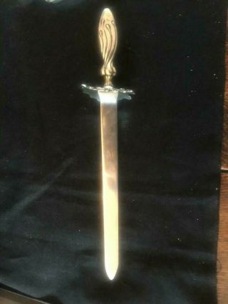 Huge Antique Hallmarked Sterling Silver Letter Opener - Sword Shaped Usa