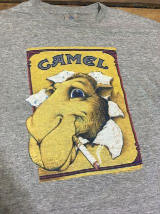 Joe Camel Vintage Rayon Tri Blend T Shirt Cigarettes Smoking 1980s Logo Soft Xl