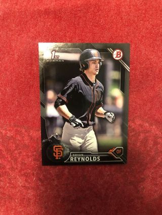 2016 Bowman Draft Bryan Reynolds Non Auto Black 1/1 Rare Rc Pirates/giants Roy