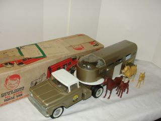 Vintage Nylint Ford Horse Van Truck And Trailer In The Box -