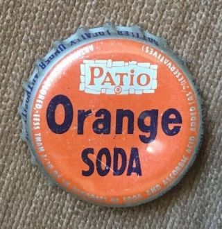 Vtg Patio Orange Soda Cork Crown Bottle Cap Pepsi Cola Ny York Nyc