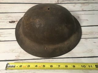 Vtg Wwi Us Army M - 1917 Doughboy Brodie Steel Metal Combat World War 1 Helmet Hat