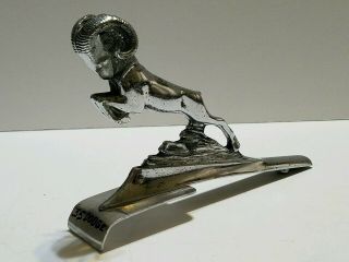 Vintage Dodge 1935 Leaping Ram With Rocky Ledge Very Rare Hood Ornament