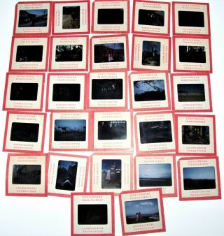 27 Vtg Kodachrome Red Border Slides 1950 