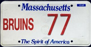 Ultra Rare 2000 Massachussetts Boston Bruins Nhl Team Player License Plate