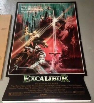 Excalibur 1981 Vintage Movie Theater Lobby Standee Display