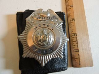 Vintage Obsolete Nyc Nypd York City Hotel Taft Detective Police Badge Tdbr