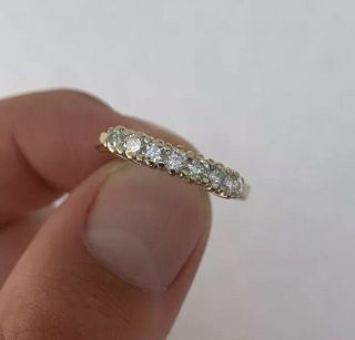 9ct Gold 1/2ct Diamond 7 Stone Ring 9k 375.