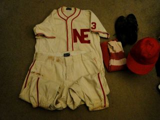 Vintage Baseball Uniform Ne Firemen Jersey,  Shirt,  Socks,  Pants,  Cleats,  Hat