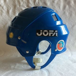 Vintage Swedish Blue 245 51 Ice Hockey Jofa Helmet Senior Sr