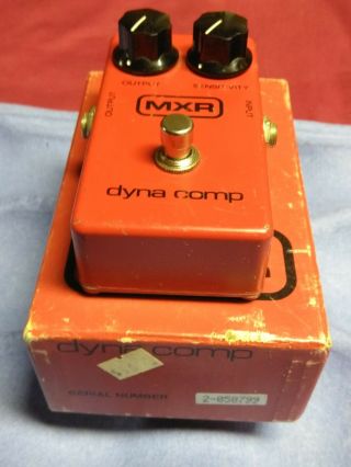 Vintage Mxr Dyna Comp Compressor Effects Pedal,  Block Logo,  True Bypass W/box