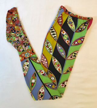 Vintage 1960’s Emilio Pucci Thick Nylon Psychedelic Tights Size 2