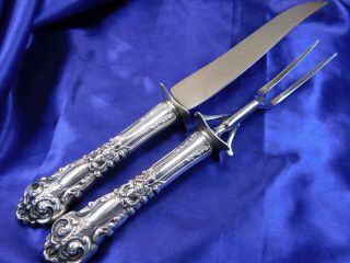 Reed & Barton French Renaissance Sterling Silver Large Carving Set - Very Good