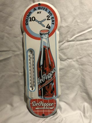 Rare Dr Pepper Porcelain Thermometer Sign Marked “st - 44”