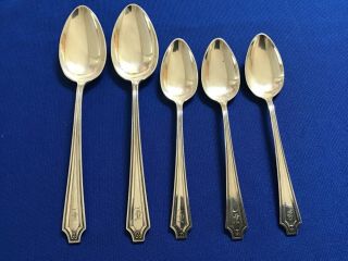 Gorham Whiting 925 Sterling Silver King Albert Spoons 2 Tablespoons,  3 Teaspoons