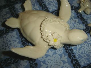 VTG Dorothy Okumoto Hawaiian Porcelain Sea Turtle Honu Family 2