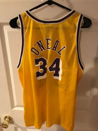 Shaquille O’Neal Jersey Yellow Lakers Retro Vintage Champion Size 44 2