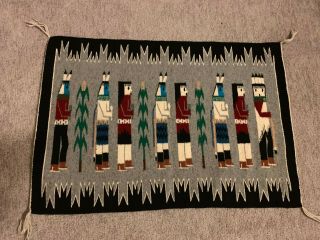 Yei Navajo Rug Vintage,  Authentic Hand Woven