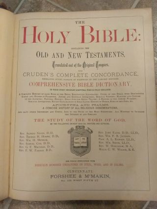 Vintage Antique Holy Bible Reference Book Old & Testament Leather Bound Rare 2
