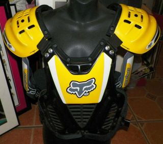 Look Vintage Fox Roost 2 Motocross Atv Chest Protector Off Road - Rare Yellow