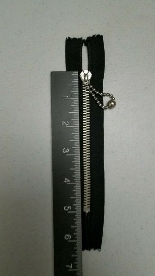 13 - Zippers/blk Cotton/vtg/usa/ " Conmar Ball Chain " / 5nickel - Metal 5 " /pocket&purse