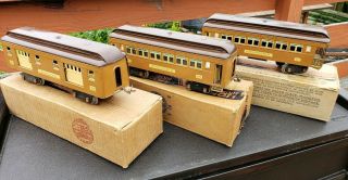 Rare (3) Lionel Pre War Standard Gage Pullman Train Cars 309,  310,  312 In Boxes