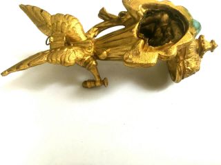 Vintage Art Nouveau Made in USA Cast Iron Brass Angel Holy Water Front 8