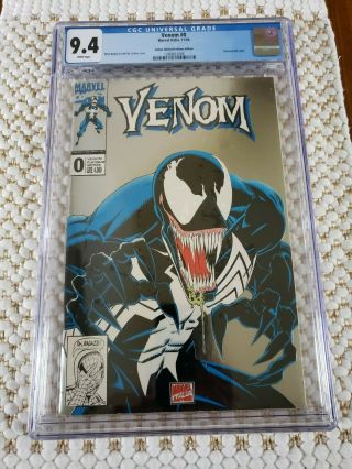 Venom 0 Marvel Comic Book Italia Platinum Foil Edition Cgc 9.  4 Nm Rare Book
