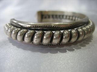 VINTAGE SIGNED TAHE OLD PAWN NAVAJO HEAVY STERLING SILVER CUFF BRACELET 3
