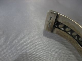 VINTAGE SIGNED TAHE OLD PAWN NAVAJO HEAVY STERLING SILVER CUFF BRACELET 5