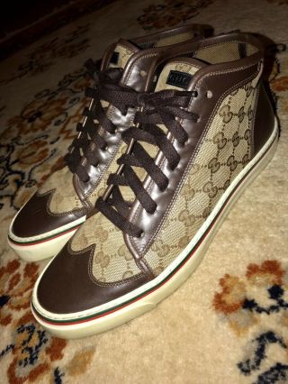 Gucci Sneakers High - Top Vintage Size 41 - 42 (us 11.  1 - 11.  5) Leather