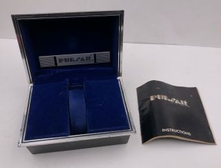 Vintage Mens Ss 1973 Pulsar James Bond Time Computer Watch Case W/paper Only
