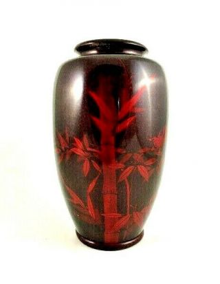 Vase,  Ando Cloisonné,  Musen Shippō (無線七宝),  Maroon/burgundy,  Vintage Japanese