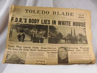 April 14,  1945,  Toledo Blade,  Fdr 