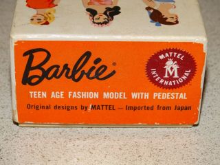 Barbie: VINTAGE Blonde 1961 BUBBLECUT BARBIE Doll w/BOX 7