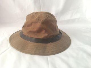 Vintage Cc Filson Tin Cloth Packer Hat Bucket Hunt/fish Canvas Xl Waxed Cotton