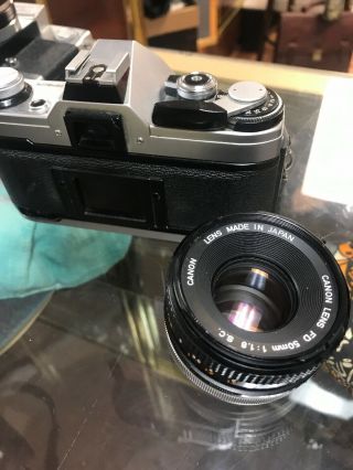 Vintage 1984 Canon AE - 1 35mm SLR Film Camera w/ Canon FD 50mm F1.  8 7