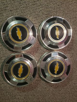 Vintage Vtg Set Of 4 Chevy Chevrolet Truck Dog Dish Hub Caps 10.  5 "