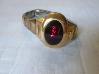 Vintage Ladies Pulsar LED Watch 14K Goldfilled Digital 2