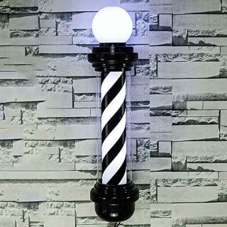 42 " Black & White Electric Light Barber Pole Classic Vintage Modern Shop Light