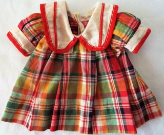 Ideal 1934 Vintage Bright Eyes Tagged Dress For 15/16” Compo Shirley Temple Doll