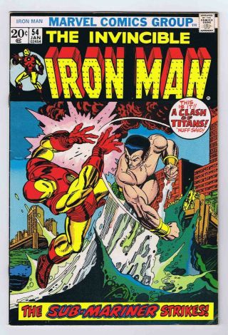 Iron Man 54 Fine Owp 1st App Moondragon 1973 Vintage Bronze Age Marvel