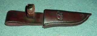 Vintage Hunting Knife with Stag Antler Handle & Leather Sheath 10 