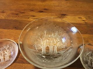 Rare Vtg Walther Glas (5) Pc Crystal Salad Bowl Set “sommerland” - W Germany