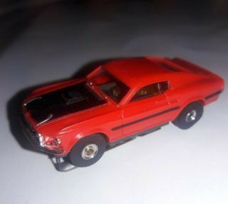 Vintage Aurora Thunder Jet 500 1969 Ford Mustang Mach 1 Red Ho Slot Car