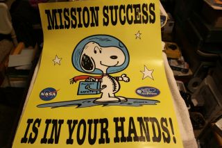 Vintage Nasa Space Flight Awareness Safety Mission Success Snoopy 18x24 Poster