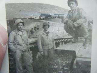 GI ' s standing on Captured German Armor - snap shot photo 3